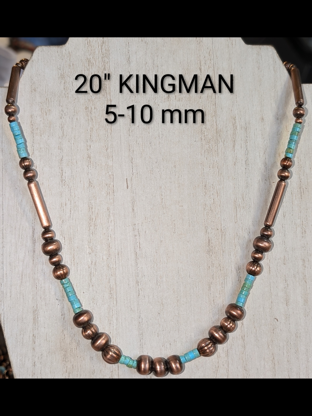 Kingman Turquoise and Copper Pearl Necklace
